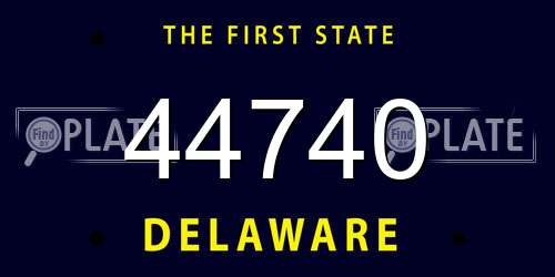 44740 Delaware License Plate