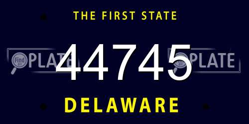 44745 Delaware License Plate