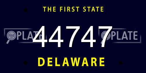 44747 Delaware License Plate