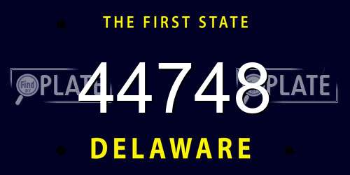 44748 Delaware License Plate