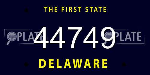 44749 Delaware License Plate