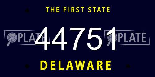 44751 Delaware License Plate