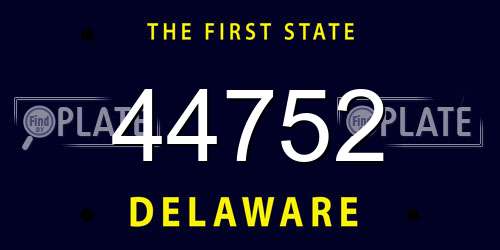 44752 Delaware License Plate