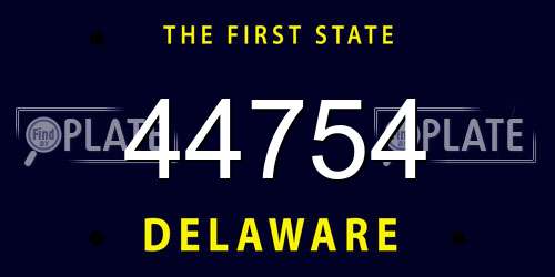 44754 Delaware License Plate