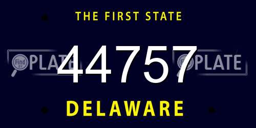 44757 Delaware License Plate
