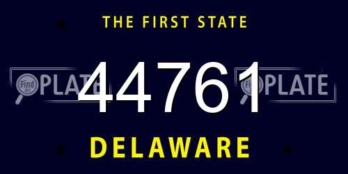 44761 Delaware License Plate