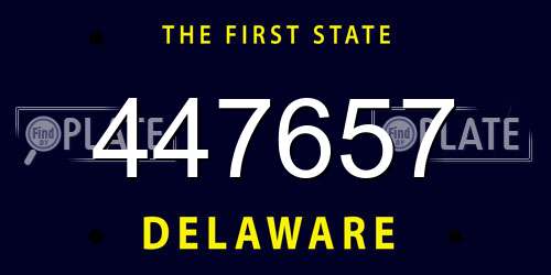 447657 Delaware License Plate