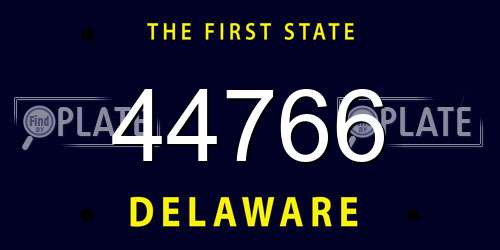 44766 Delaware License Plate