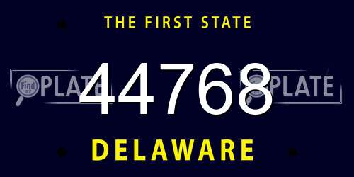 44768 Delaware License Plate