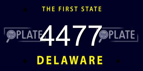 4477 Delaware License Plate