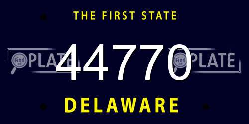 44770 Delaware License Plate