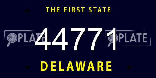 44771 Delaware License Plate