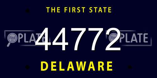44772 Delaware License Plate