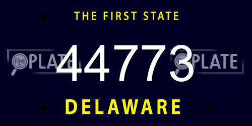 44773 Delaware License Plate