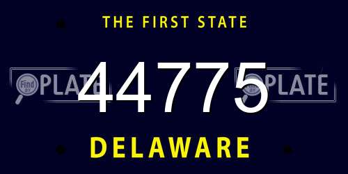 44775 Delaware License Plate