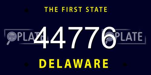 44776 Delaware License Plate