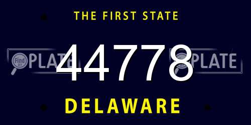 44778 Delaware License Plate