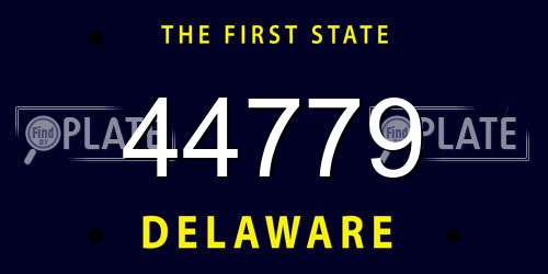 44779 Delaware License Plate