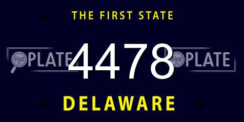 4478 Delaware License Plate