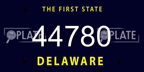 44780 Delaware License Plate