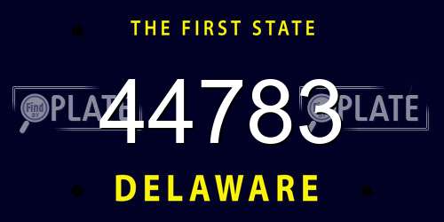 44783 Delaware License Plate