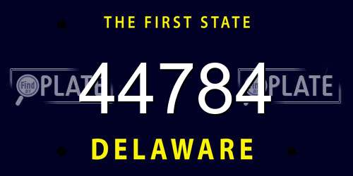 44784 Delaware License Plate