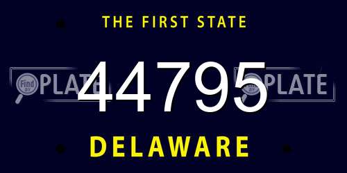 44795 Delaware License Plate