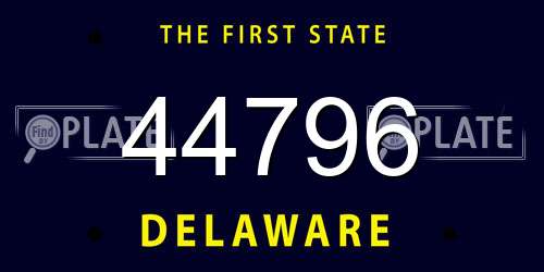 44796 Delaware License Plate