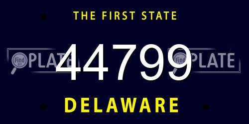 44799 Delaware License Plate
