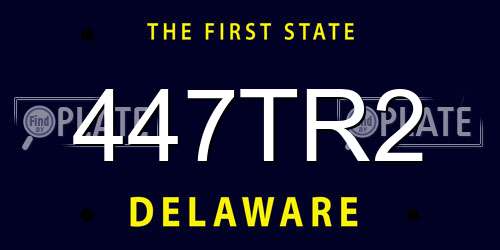 447TR2 Delaware License Plate