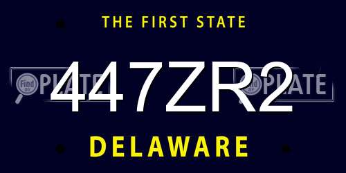 447ZR2 Delaware License Plate