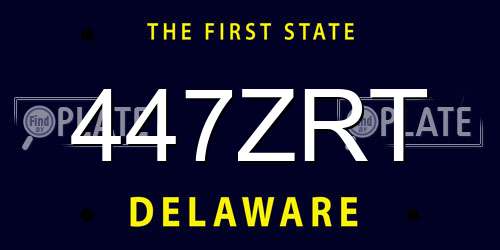 447ZRT Delaware License Plate