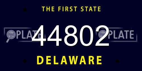 44802 Delaware License Plate
