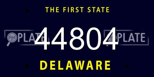 44804 Delaware License Plate