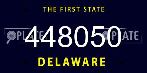 448050 Delaware License Plate