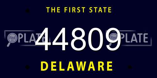 44809 Delaware License Plate