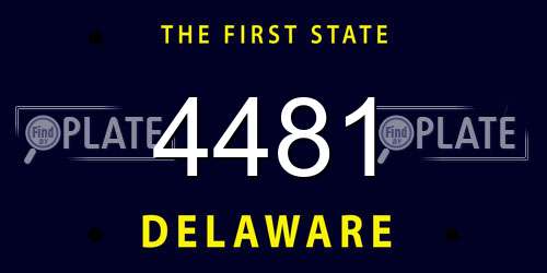 4481 Delaware License Plate
