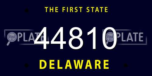 44810 Delaware License Plate