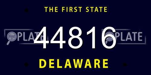 44816 Delaware License Plate