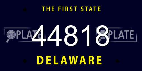 44818 Delaware License Plate