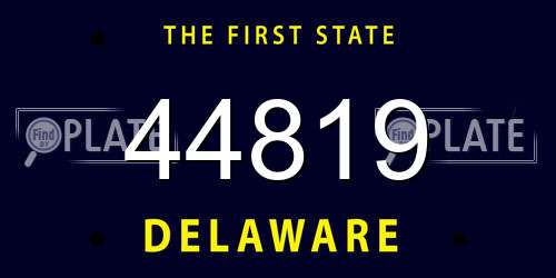 44819 Delaware License Plate