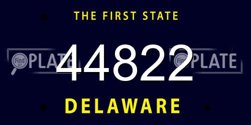 44822 Delaware License Plate