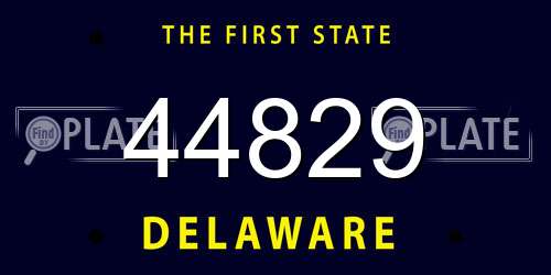 44829 Delaware License Plate