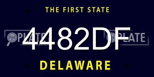 4482DF Delaware License Plate