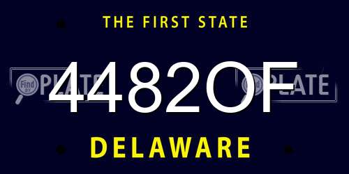 4482OF Delaware License Plate