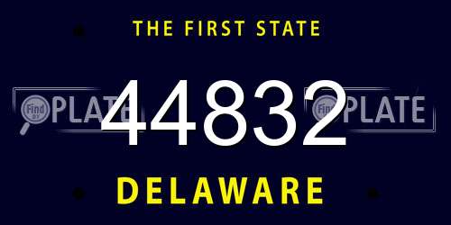 44832 Delaware License Plate