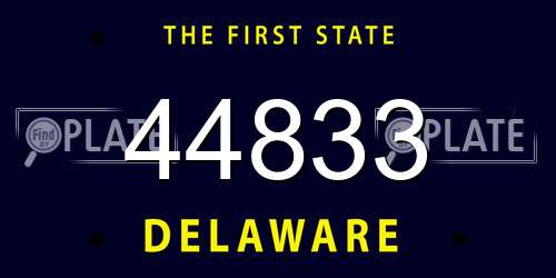 44833 Delaware License Plate