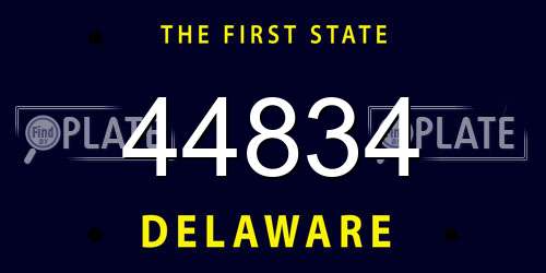 44834 Delaware License Plate
