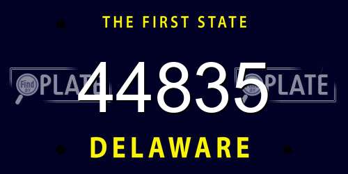 44835 Delaware License Plate
