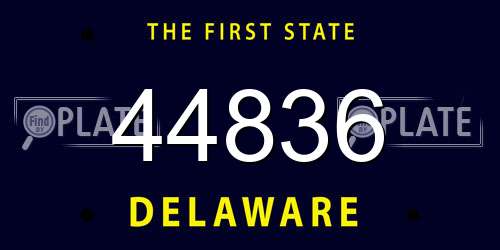 44836 Delaware License Plate
